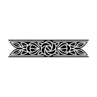 Elegant Black and White Floral Scroll Border Element - Pattern vector