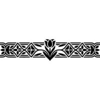 Elegant Black Floral Border on White Backdrop - Pattern vector