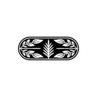 Minimalist Botanical Ornament Black and White Leaves on Light Background vector