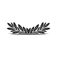Elegant Laurel Wreath, Black and White, Minimalist vector