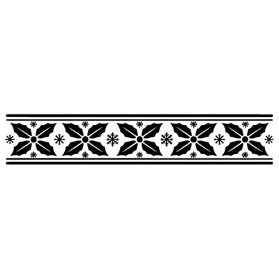 Christmas Border with Holly, Snowflakes