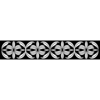 Monochrome Floral Border Pattern Decorative Element vector