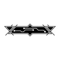Tech Circuitry Geometric, Minimalist Abstract Emblem on White vector