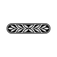 Elegant Leaf Border Black White Minimalist Element vector