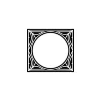 Geometric Frame Black White Minimalist vector