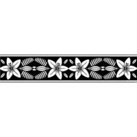Monochrome Floral Border, Elegant Pattern on White Background vector