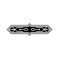 Geometric Line Art Element Futuristic Minimalist Ornament on White vector