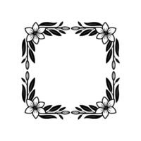 Elegant Floral Border Frame in Black and White vector
