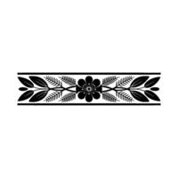 Elegant Floral Border in Black and White Decorative Element - Ornament vector