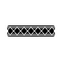 Geometric Patterned Black and White Border, Decorative Element vector