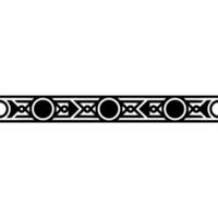 Minimalist Geometric Pattern Border in Black White - Ornament vector