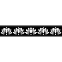 Elegant Lotus Border, Black and White, Minimalist, Decorative Element vector