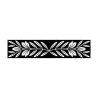 Elegant Botanical Border Black White Leaf vector