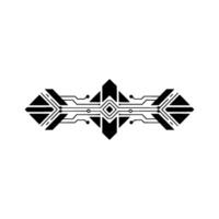 Abstract Geometric Circuitry Modern Element on White vector