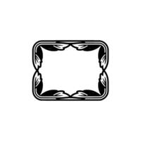 Art Deco Floral Frame on White Background - Border vector