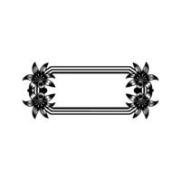 Floral Frame Elegant Black and White vector