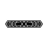 Abstract Geometric Black White Element - Line art vector