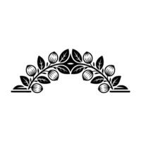 Elegant Black Floral Arch Element vector
