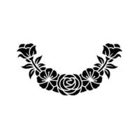 Elegant Black Floral Wreath on White Background 5 vector