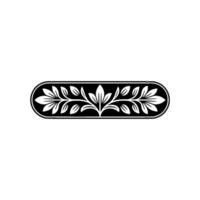Elegant Floral Border in Black and White Decorative Element 1 vector