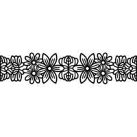 Black Floral Border on White Background 2 vector