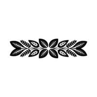 Elegant Black Leafy Border Element on White Background vector