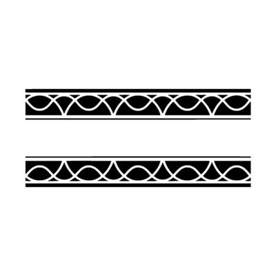 Geometric Border in Black White, Minimalist Pattern - Ornament