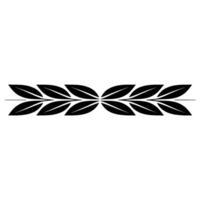 Minimalist Black Leaf Border on White, Geometric vector