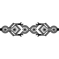Floral Border, Geometric Pattern, Simple, Elegant on White vector