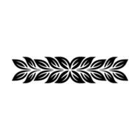 Black Leaf Border on White, Minimalist Floral Element vector