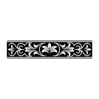 Elegant Black and White Floral Border on White Background 1 - Ornament vector