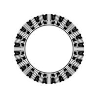 Geometric Black White Circular Pattern Frame or Element vector
