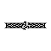 Celtic Rose Ornament Black and White vector