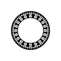 Elegant Black and White Leaf Circle Frame vector