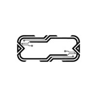 Modern Tech Frame Minimalist Circuitry on White Background vector