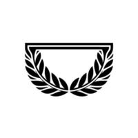 Black Laurel Wreath Frame on White Minimalist Emblem vector
