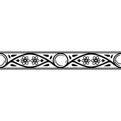Black Floral Border on White Background 1 - Pattern