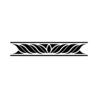 Minimalist Decorative Border, Black White, Floral, Geometric Element vector