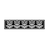 Minimalist Floral Border Black and White Geometric Pattern vector