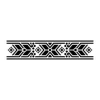 Geometric Black and White Border with Snowflake Elements vector
