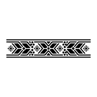 Geometric Black and White Border with Snowflake Elements