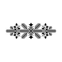 Minimalist Snowflake Border on White, Christmas Template vector