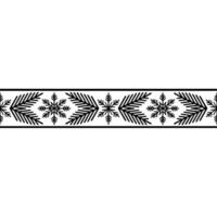 Festive Winter Border Black and White Snowflake and Branch Pattern vector