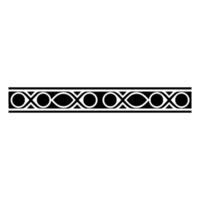 Black and White Geometric Border Abstract Repeating Pattern vector