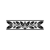 Black Botanical Border, Minimalist Decorative Element, vector