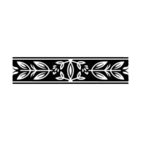 Elegant Black and White Floral Border on White Background 2 - Pattern vector
