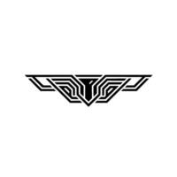 Minimalist Geometric Wing on White Background vector
