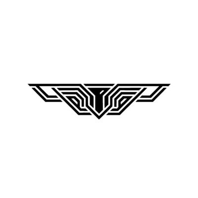 Minimalist Geometric Wing on White Background