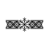 Geometric Snowflake and Floral Ornament Illustration vector