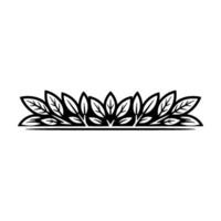 Minimalist Leafy Border, Black White, Decorative Element vector